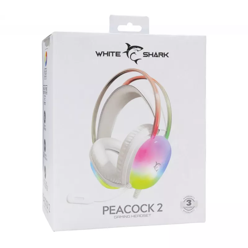 Headphones White Shark GH-2444 Peacock-2 White
