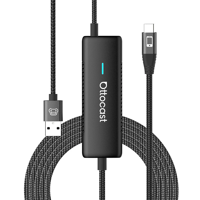 Wireless Car Adapter Ottocast CA450 — MirrorCast wireless display adapter for in-car smartphone screen mirroring