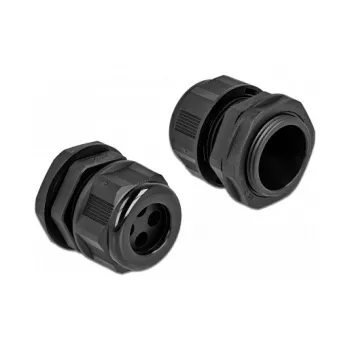 Cable Gland DeLOCK 60381 Black Plastic 2 pc(s)