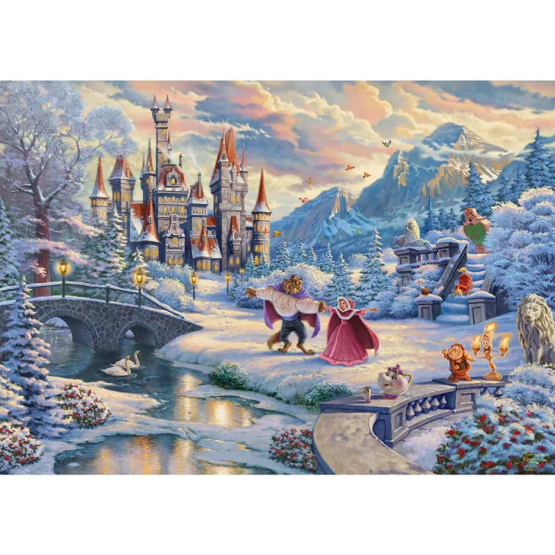 Thomas Kinkade Studios: Disney - Beauty and the Beast, Zauberhafter Winterabend (Limited Christmas Edition, 1000 Pieces)