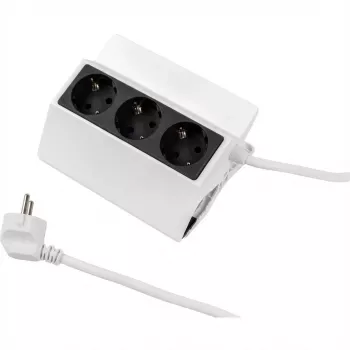 BACHMANN SELLY Power Strip 3x Grounded Plug White 1.5m