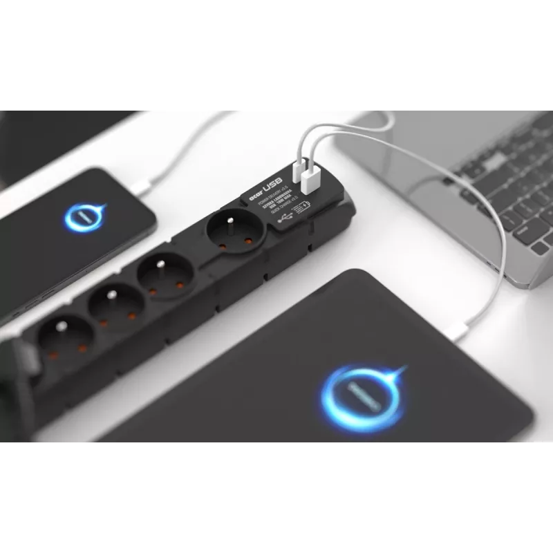 Power strip Acar S6 surge protector — 6 outlets, 5 m cable, black
