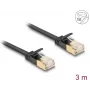 Network Cable DeLOCK RJ45 Cat.6A plug to plug U/FTP 3m Black