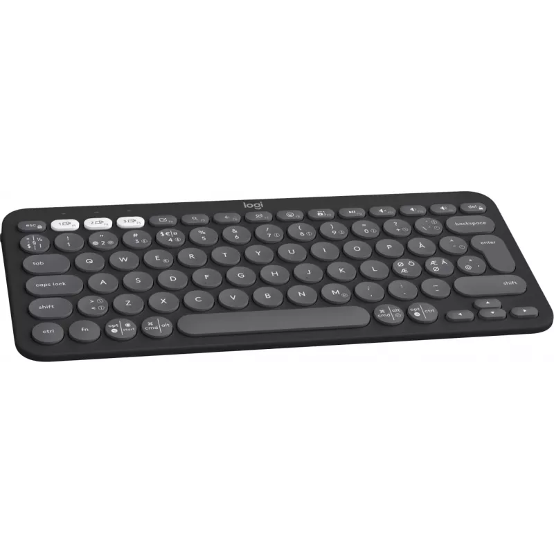 Logitech Pebble Keys 2 K380s - Keyboard - Wireless - Bluetooth LE - QWERTY - Nordic (Danish/Finnish/Norwegian/Swedish) - tonal graphite (920-011879)