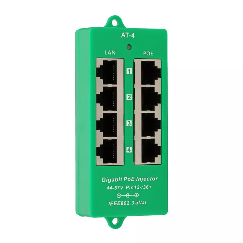 Extralink ACTIVE POE INJECTOR 4 PORT GIGABIT 802.3AT/AF 1 Gbps 48 V