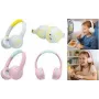 LogiLink BT0073BL On Ear Headphones Bluetooth Wired Light Blue Yellow foldable (BT0073BL)