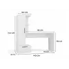 Cosmo Desk + Bookcase Set, White