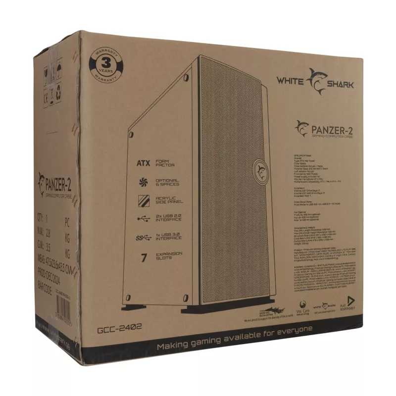 Computer case Panzer-2 White Shark GCC-2402 ATX Black