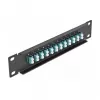 Fiber Optic Patch Panel DeLOCK 10 inch 12 Port LC Duplex aqua 1U black