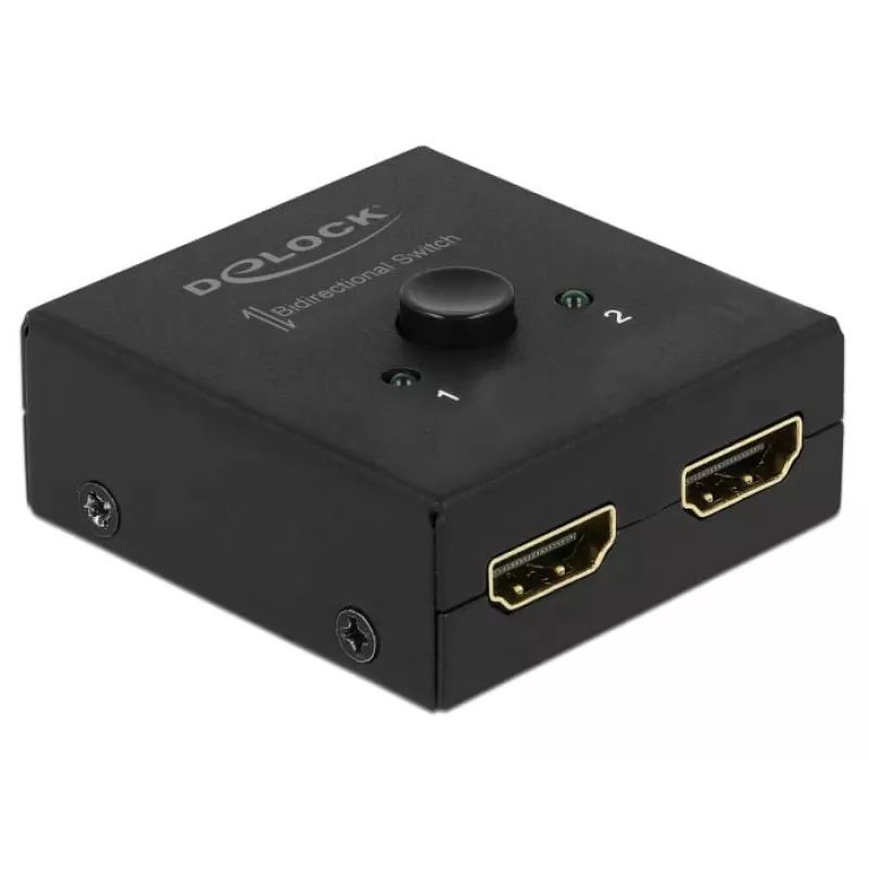 DeLock HDMI 2 - 1 bidirectional 4K 60 Hz compact - Retail Box - Video/Audio-Switch - 2 x HDMI - Desktop (64072)