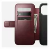 Mobile phone cover Nomad Modern Leather Folio for iPhone 17 Pro Max — leather, TPU, PC, aluminium, burgundy, 16 cm (6.3 inch)
