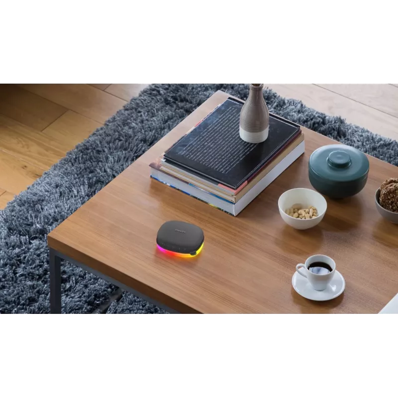 Bluetooth speaker Philips TAS2307BK/00 with integrated lights, wireless audio playback
