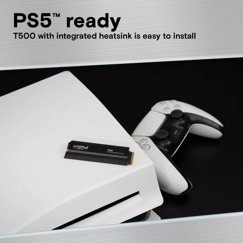 SSD Drive Crucial T500 1TB M.2 NVMe 2280 PCIe 4.0 with heatsink