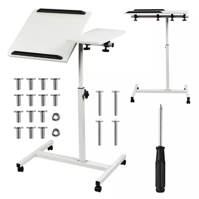 Maclean mobile desk/laptop stand, white, height adjustment 59-89cm, max. 30kg , MC-121 W