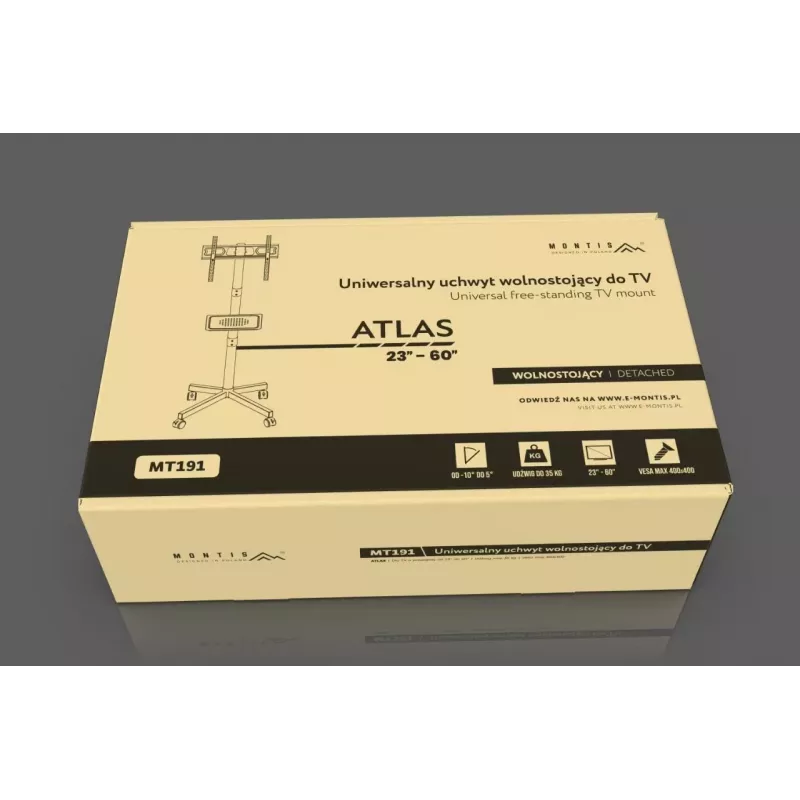 Mobile TV Stand MONTIS MT191 ATLAS for 26–60 inch screens, max load 35 kg, VESA up to 400x400
