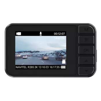 Car dashcam Navitel R285 2K, 2 inch IPS display, 2560×1440 resolution, built-in maps