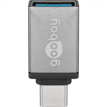 Wentronic Goobay USB-C™ Adapter - USB 3.0 A-Socket, Grey - for connection between USB-C™ and USB-A Devices (56621)