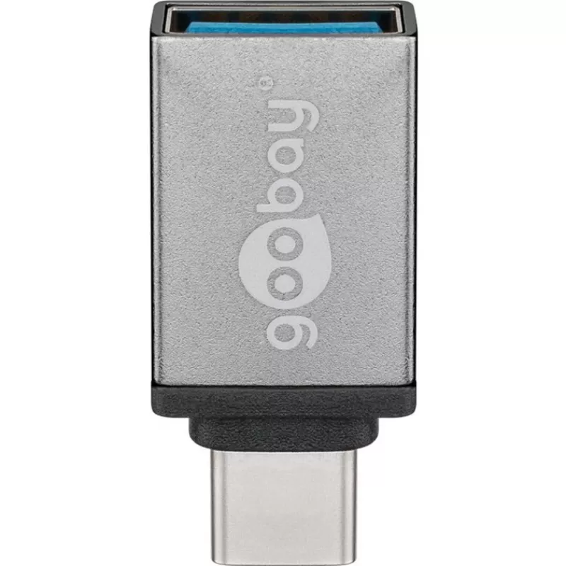 Wentronic Goobay USB-C™ Adapter - USB 3.0 A-Socket, Grey - for connection between USB-C™ and USB-A Devices (56621)