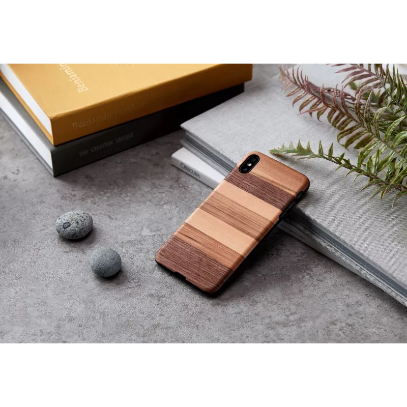 Smartphone case man and wood for iPhone XS Max — black