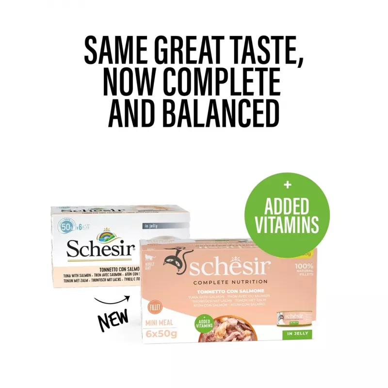 SCHESIR Tuna with salmon in jelly - wet cat food - 6x50g