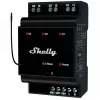 Smart relay Shelly Wave PRO 3 — black, plastic housing, 110–240 V AC, 50–60 Hz, 0.3 W, 53×59×96 mm
