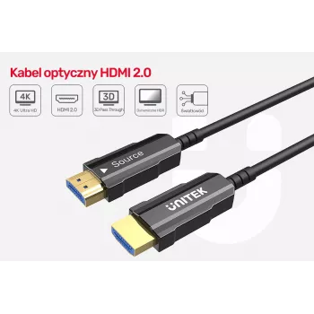 HDMI cable UNITEK C11072BK-25M 25m 18 Gbit/s Black