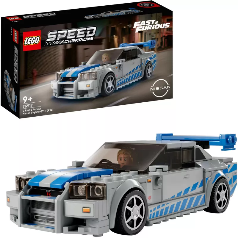 LEGO 76917 Speed Champions 2 Fast 2 Furious Nissan Skyline GT-R (R34) Toy Car