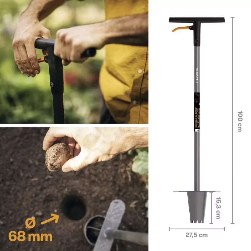 Planter Fiskars ERGO long-handle planter – ergonomic long handle, model 1057078
