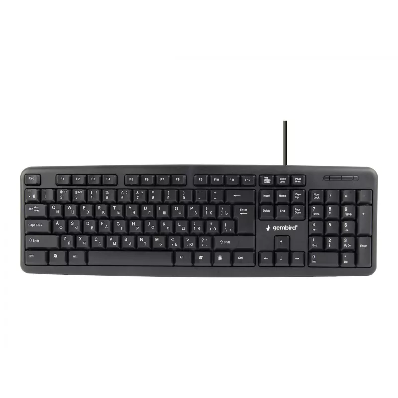 Keyboard Gembird KB-U-103-RU Office USB QWERTY English Russian Black