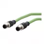 METZ CONNECT M12 - Network Cable - M12 (4-pin) (M) to M12 (4-pin) (M) - 2 m - Shielded - CAT 5e - Stranded - Green