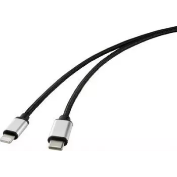 Renkforce USB Handy Connection Cable [1x USB-C™ Plug - 1x Apple Lightning-Plug] 2.00 m Black (RF-4353448)