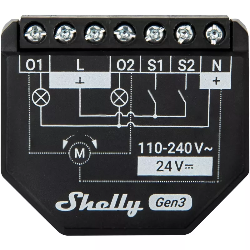 Shelly 2PM Gen3 Smart switch 2P Black