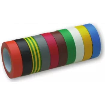 Electrical insulating tape cimco 160000, PVC, 15 mm x 10 m, assorted colors, indoor/outdoor