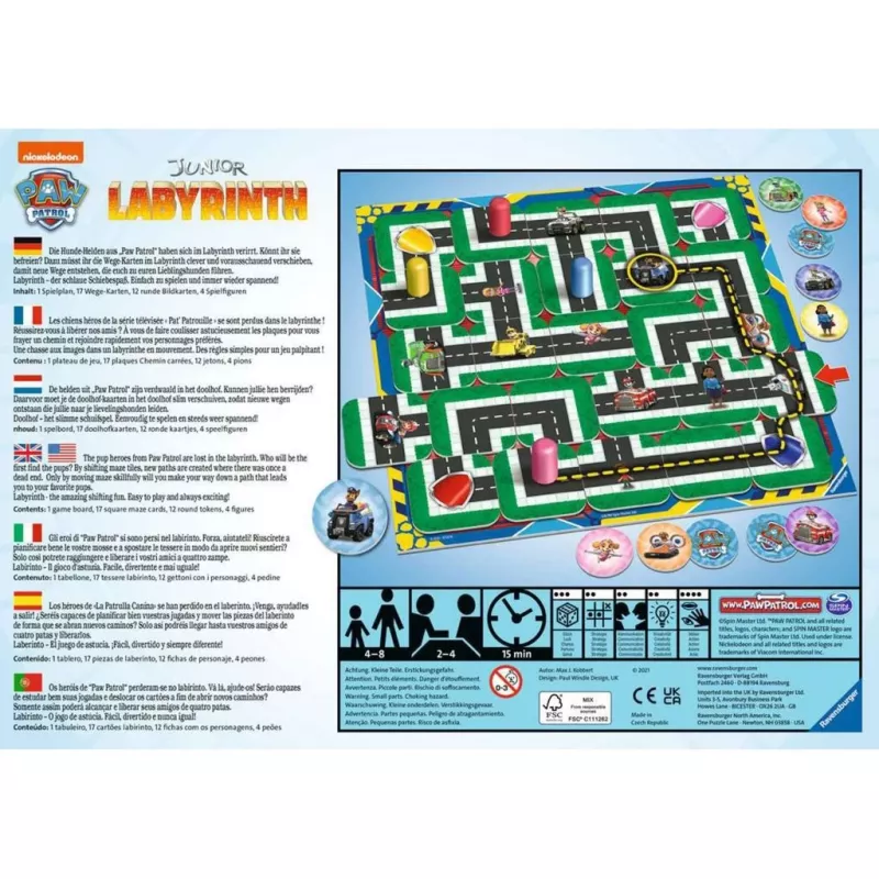 Board game Ravensburger Paw Patrol Junior Labyrinth