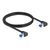 Network Cable DeLOCK RJ45 Cat.6A S/FTP Right Angled 1m Black