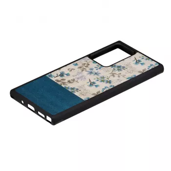 Phone case man and wood for Samsung Galaxy Note 20 Ultra — blue flower on black