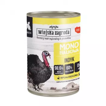 Wet cat food wiejskazagroda Monoprotein Turkey 400 g — junior, grain-free, single protein