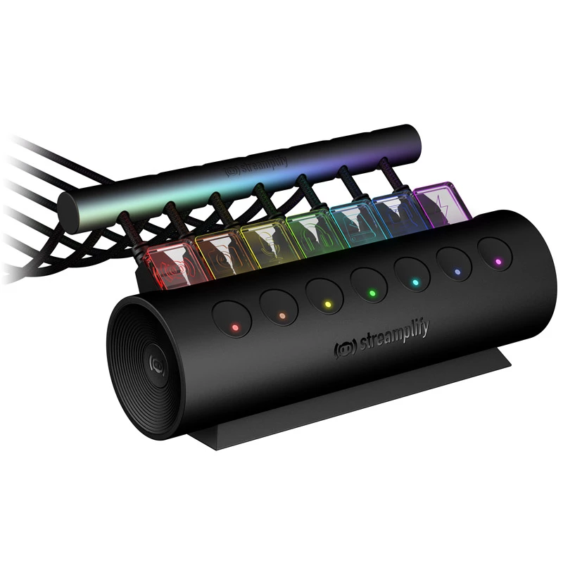Streamplify HUB CTRL 7, 7x USB 3.0 Type A, RGB, 12V, EU Power Cable - black