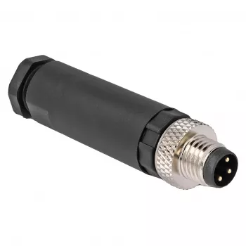 DeLOCK M8 Connector A-coded 3 pin male screw connection black