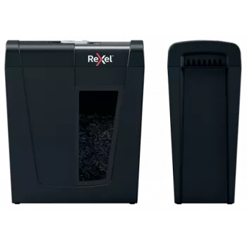 Paper shredder REXEL Secure X8 — cross-cut P-4, 4x40 mm, 8-sheet capacity, 14 L bin, black