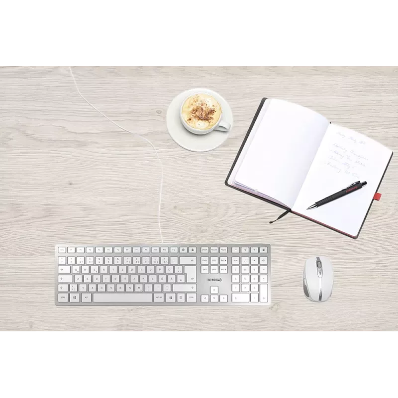 Keyboard CHERRY KC 6000 SLIM Universal USB QWERTZ German Silver