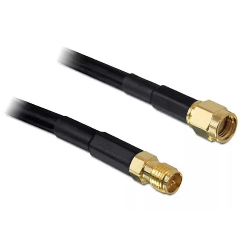 Coaxial Cable DeLOCK 2m RP-SMA CFD200 Black