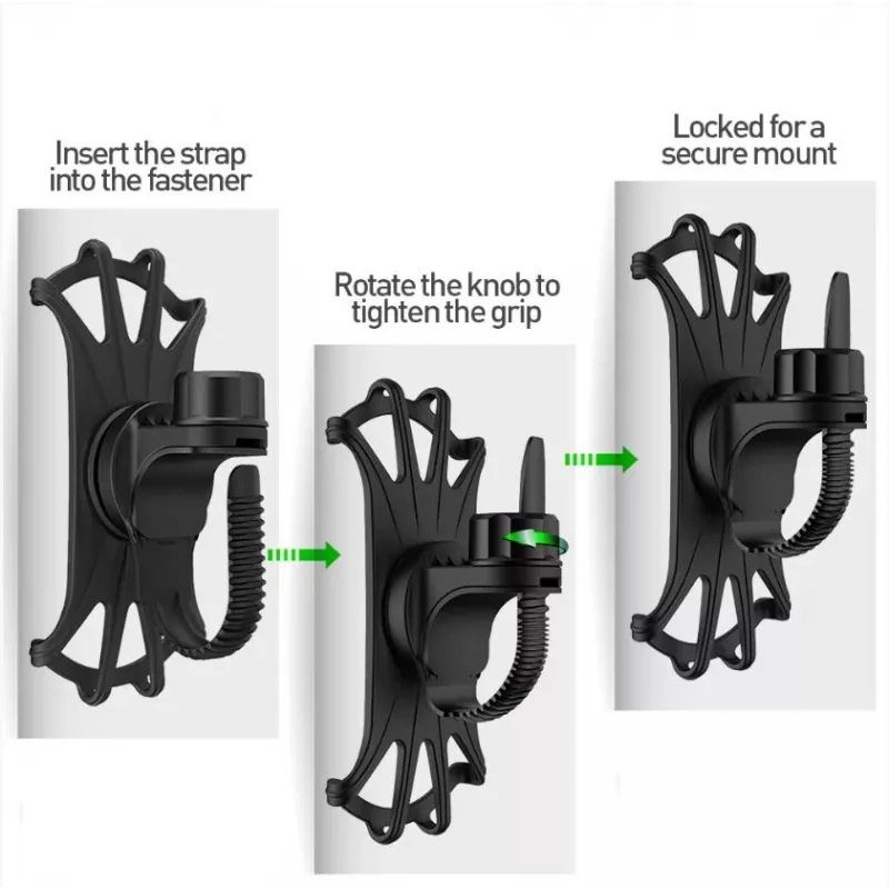 Bike phone holder Tellur BPH100 Black — handlebar mount for smartphones, adjustable grip