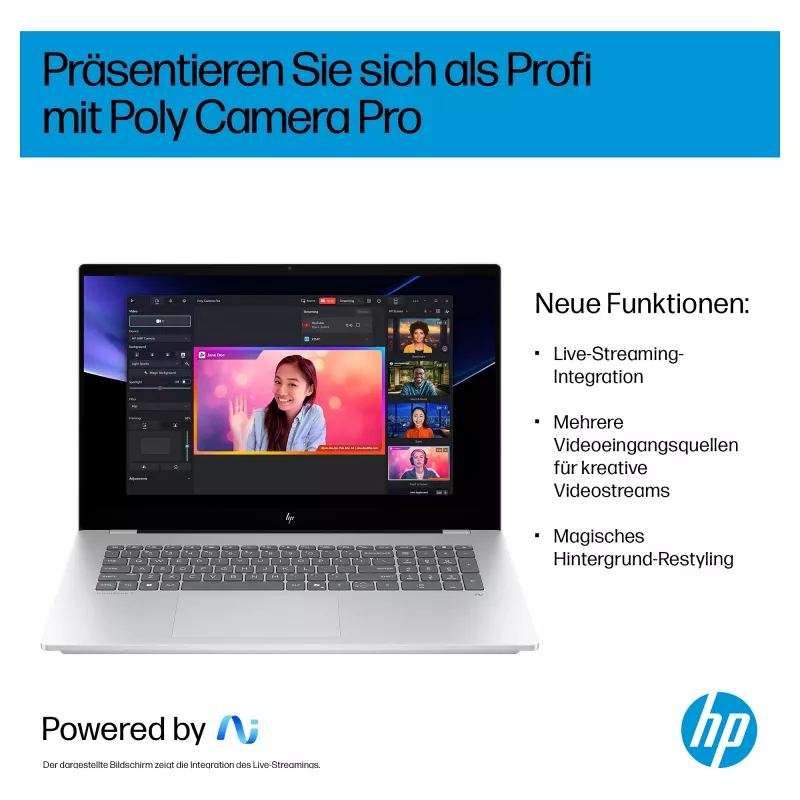 HP OmniBook 7 17-dc0076ng Notebook 43,9 cm (17,3) 1920x1080 - Intel Core Ultra 7 258V - 1TB SSD - HDMI/Thunderbolt - Windows 11 Pro - Silver (CV1J8EA#ABD)