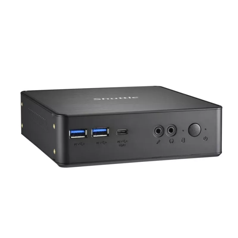 Shuttle XPC Nano PC NC40U, Intel Celeron 7305U, 1x HDMI, 1x DP,1xUSB-C/DP, 6x USB3.2, 1x 2.5 inch bay, 2x M.2, 1x LAN, RAID, 24/7 permanent operation, incl. VESA & Stand