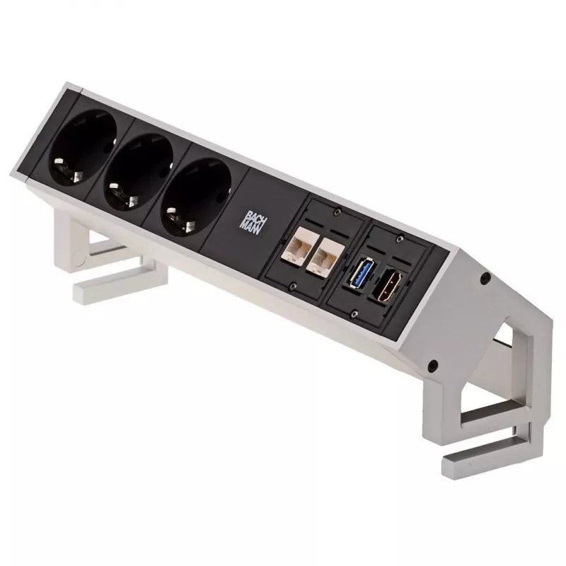 Power extension Bachmann 3x Schuko 2x CAT6 1x HDMI 1x USB3.0 902.502