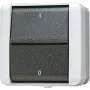 JUNG 802 W - Rocker Switch - 2P - Wired - Black - White - Thermoplast - IP44
