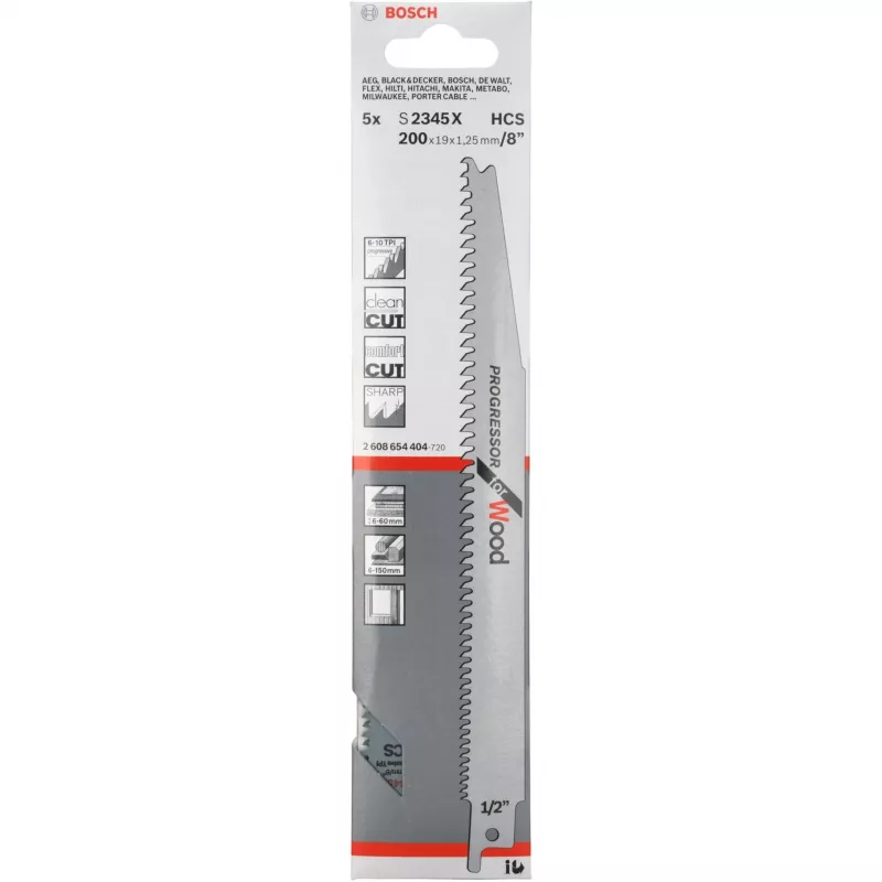 Bosch S 2345 X Sabre saw blade High carbon steel (HCS) 5 pc(s)