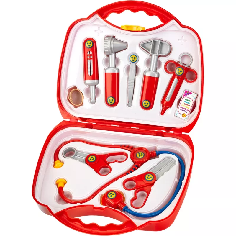 Doctor case by theo klein, toy medical kit, red color