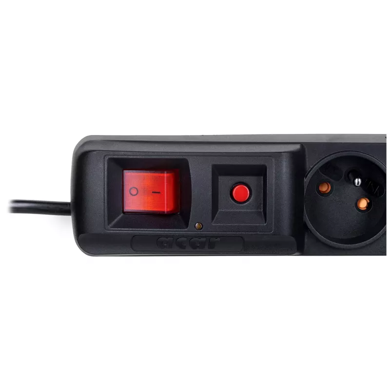 power strip with switch : 8 outlets, cable of 1,5 M, black